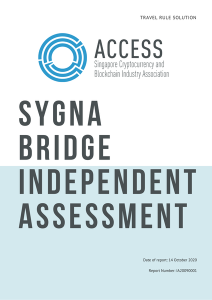 [Repost] ACCESS Singapore Publishes Travel Rule Assessment Report on Sygna Bridge